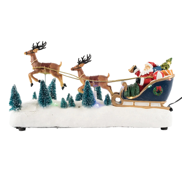 Santa in Sleigh with Reindeer