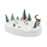 Snowmen Ice Skating Rink Outdoor Park Animated Christmas Village Decoration