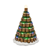 Whiskey Barrel Christmas Tree – Lighted Village Decoration