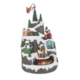 Hill Town Village with Train & Santa – Animated Musical Christmas Village