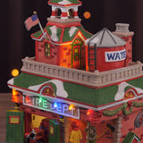 Vintage Fire Department – Lighted Christmas Village Firehouse