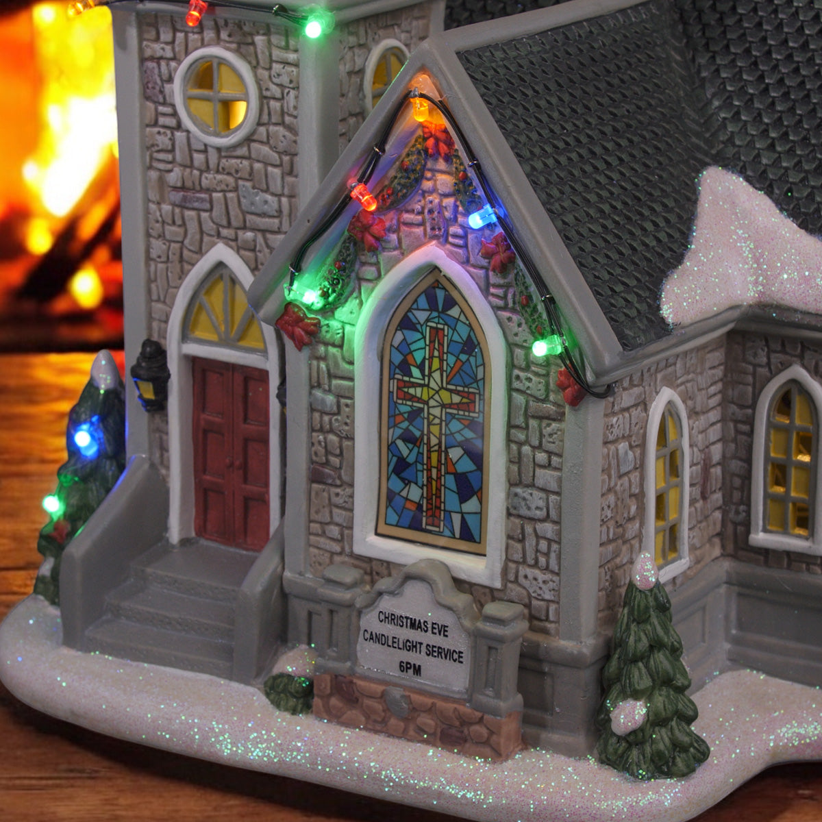 Corner Cathedral – Lighted Christmas Village Church