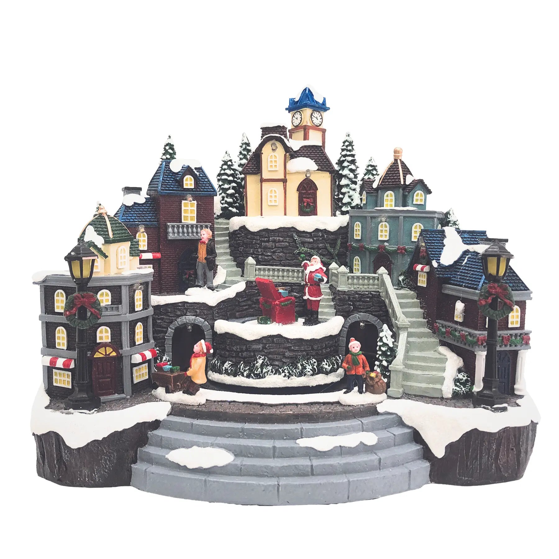 Animated Village with Train & Santa fgsquarevillage