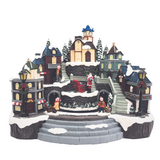 Animated Village with Train & Santa