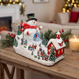 Snowman Ski-Lift – Lighted Animated Christmas Village Piece