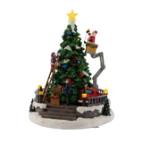 Animated Santa Decorating Tree on Crane fgsquarevillage