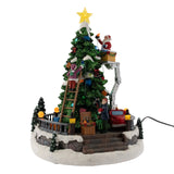 Animated Santa Decorating Tree on Crane fgsquarevillage