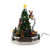 Animated Santa Decorating Tree on Crane fgsquarevillage