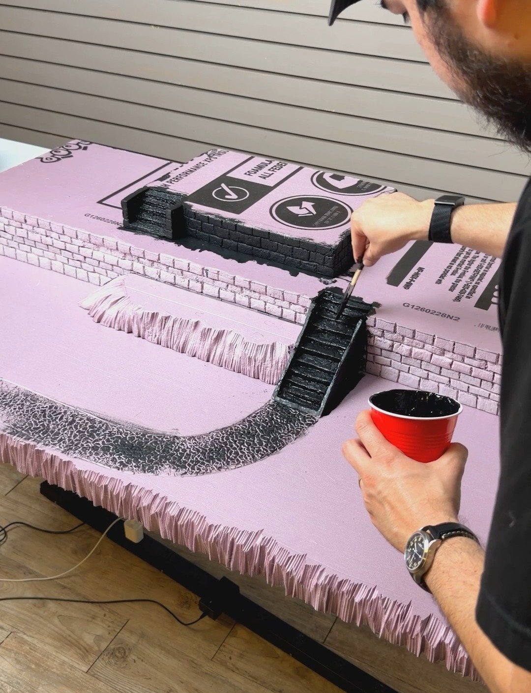 Painting stone walls